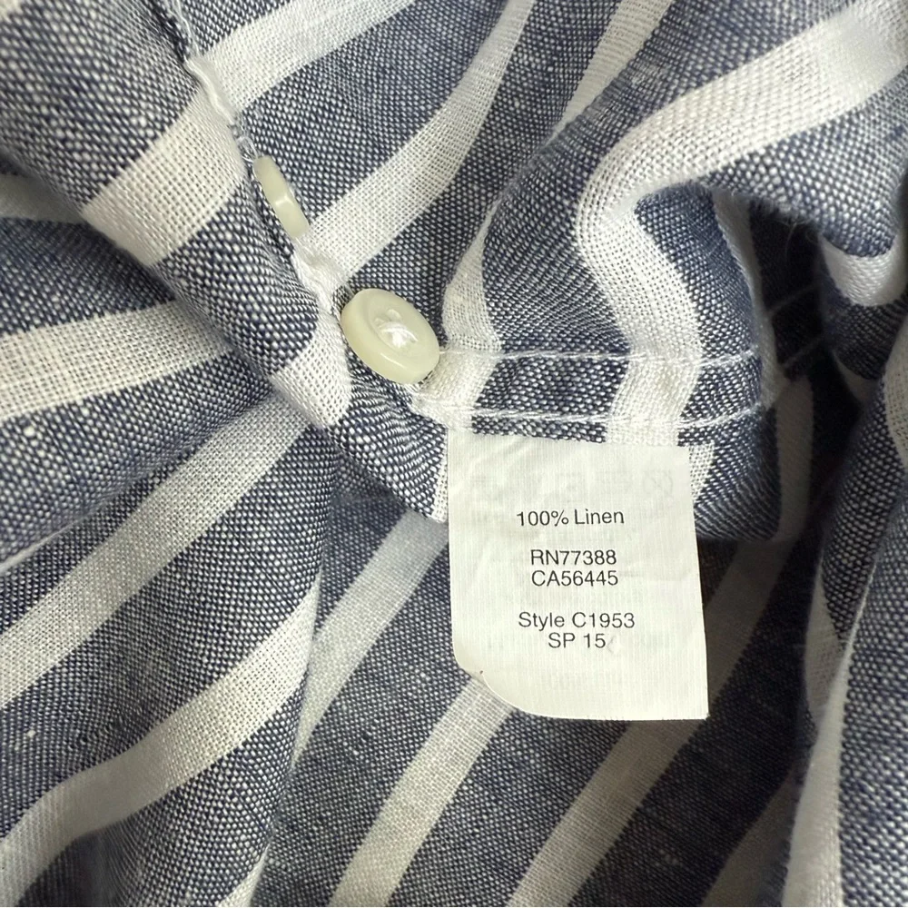 J. Crew Linen Striped Oxford Button Down Shirt